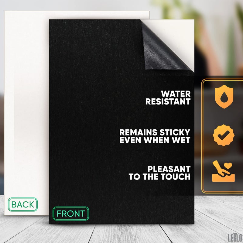 LEGLO 12 Pcs Black Felt Sheets for Crafts - 8.3"x11.8" (A4 Size) Strong Adhesive Black Felt Fabric for Crafts Decorations & DIY Projects - Water-Resistant and Self Adhesive Fabric Sheet That Leaves No Trace - Image 4
